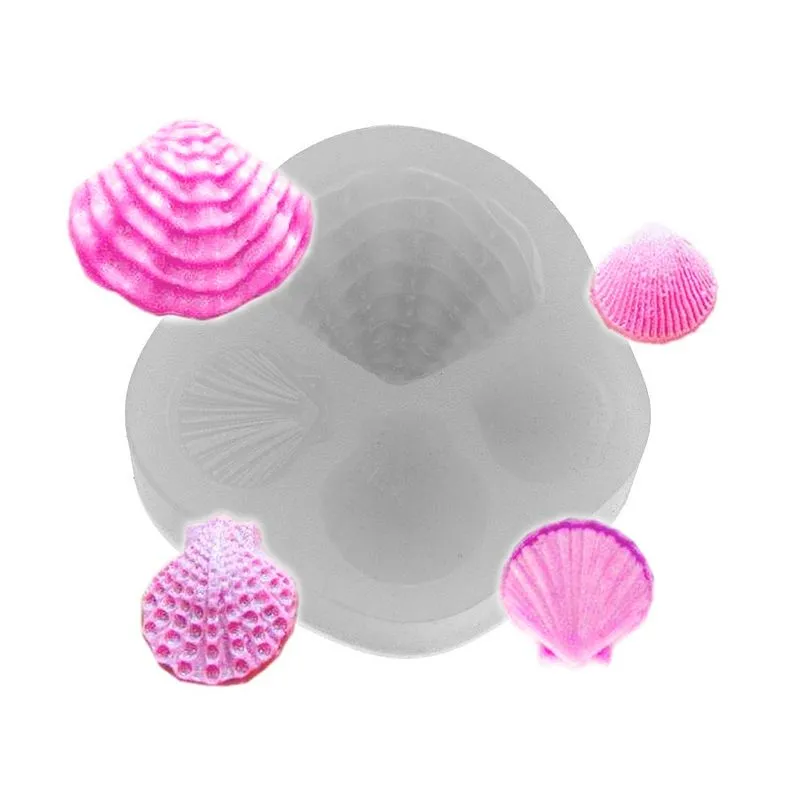 Molde de Silicone Quarteto de Conchas (145) un FLEXARTE