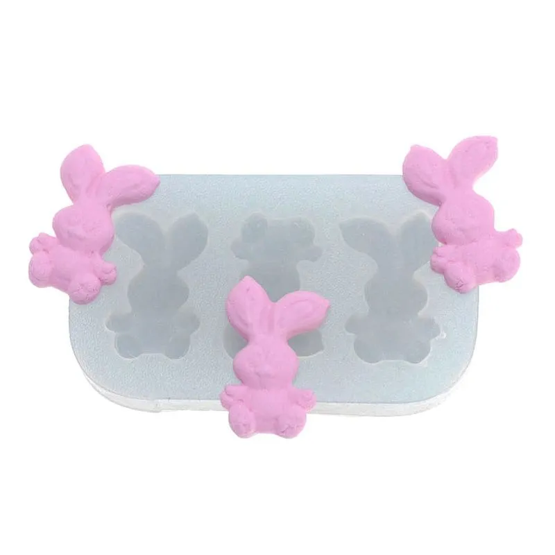 Molde de Silicone Trio de Coelhos 1 UN 283 FLEXARTE