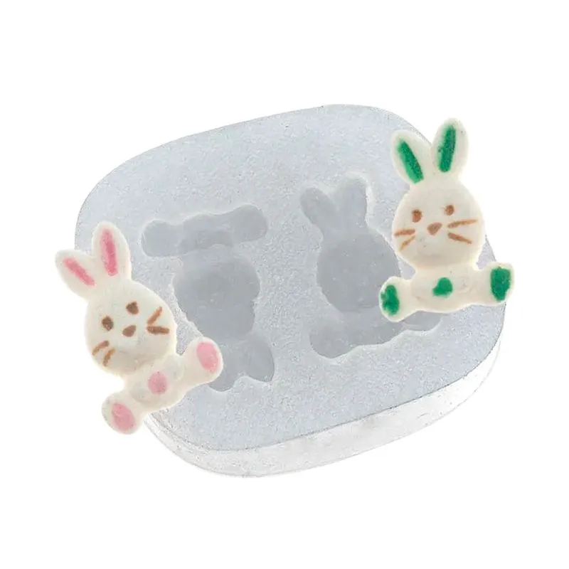 Molde de Silicone Dupla de Mini Coelhos 2 286 FLEXARTE