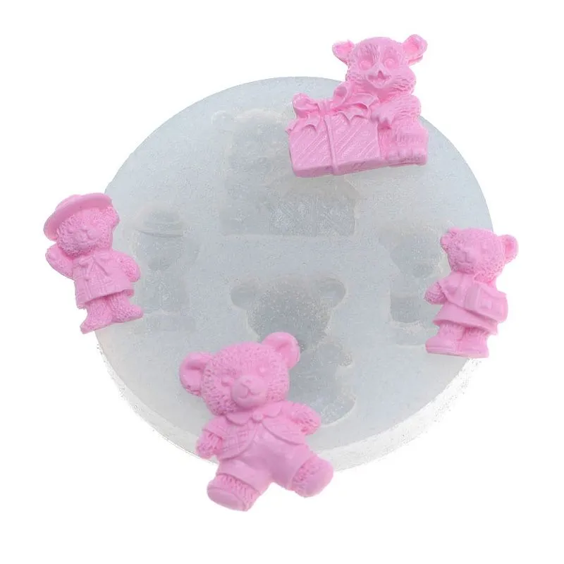Molde de Silicone Quarteto Ursinhos (287) un FLEXARTE
