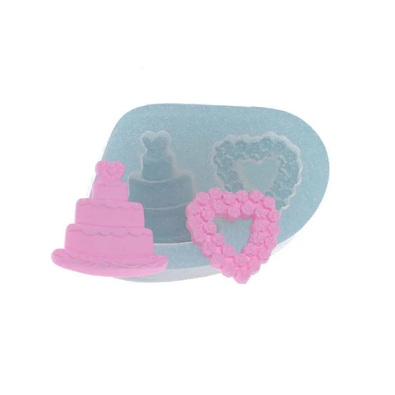 Molde de Silicone Bolinho e Coração de Flores (439) un FLEXARTE MOLD SILIC BOLINHO CORAC FLORES 439 FLEXARTE