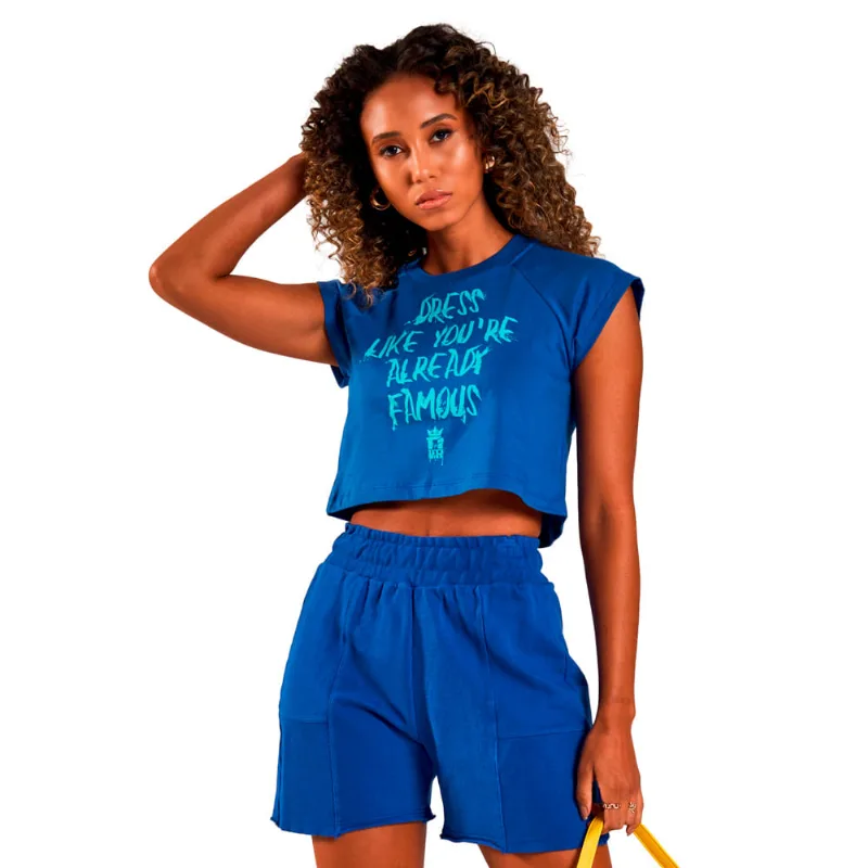 Cropped Feminino Over Surf Famous Azul - G