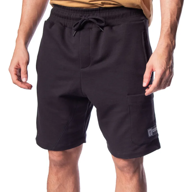 Bermuda Masculina Over Surf Moletom com Bolso Lateral Preto - GG