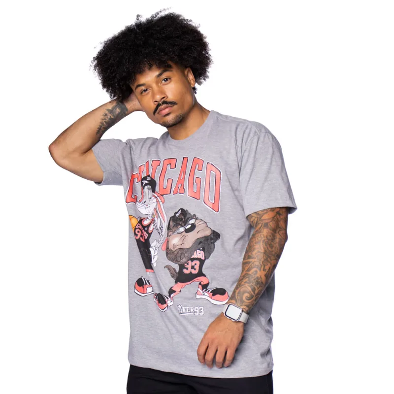 Camiseta Masculina Over Surf Chicago Jam Cinza - P