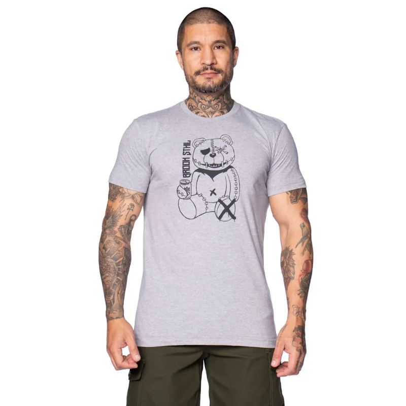 Camiseta Brook Sthil Masculina Over Surf Urso Cinza Mescla - GG