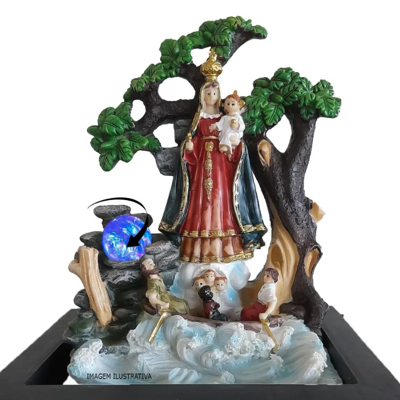 Fonte de Água Decorativa Resina Cascata Iluminação de Led - GT757