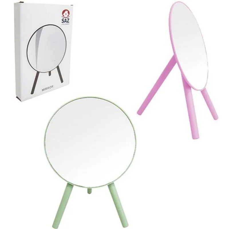 Lindo Espelho Redondo De Mesa Maquiagem 6'' Vidro E Plástico