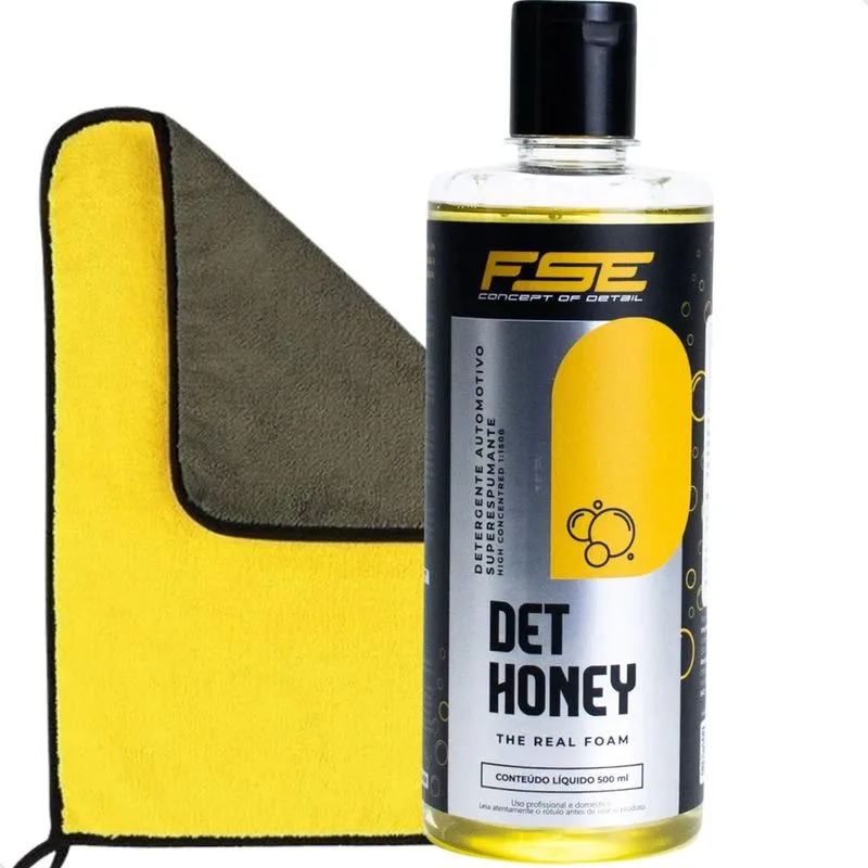 Shampoo Det Honey Pano Microfibra Dupla Face 30X30cm Flanela