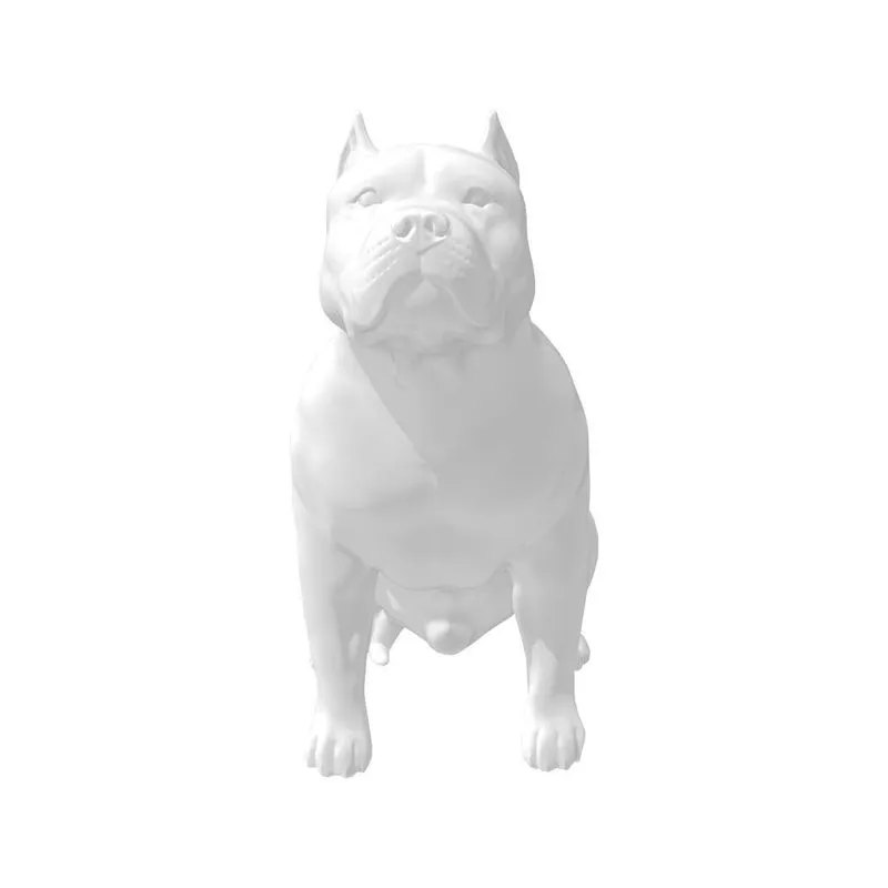 Enfeite Decorativo Pitbull Macho 3d Branco