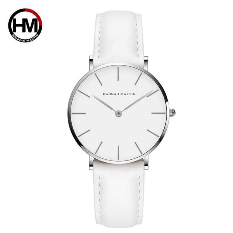 Relógio De Pulso Feminino Hannah Martin Cb36 À Prova D'água Pulseira De Couro 15