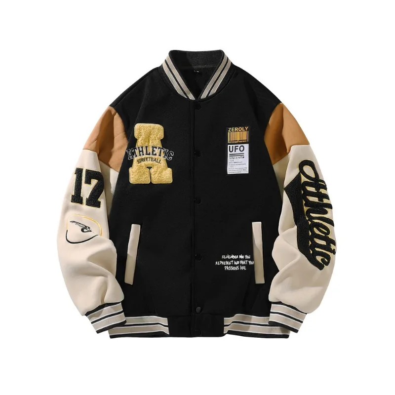Jaqueta Varsity Masculina Com Bordado Lavvel Preto Xg