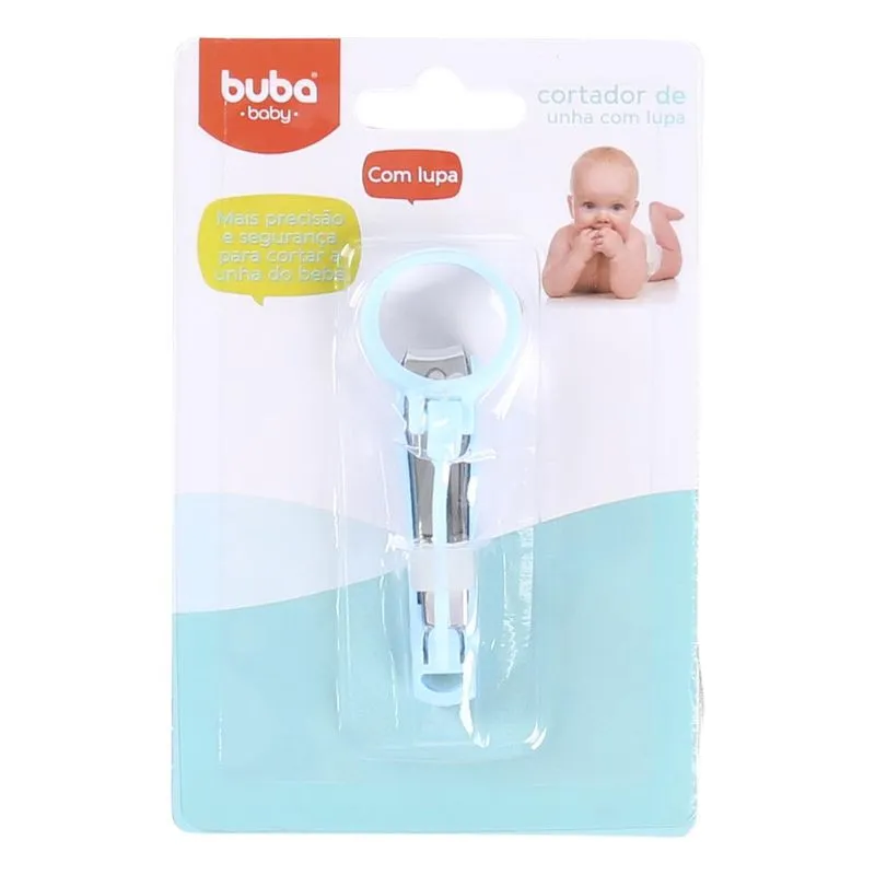 Cortador De Unha Para Bebes Com Lupa Azul Buba Baby