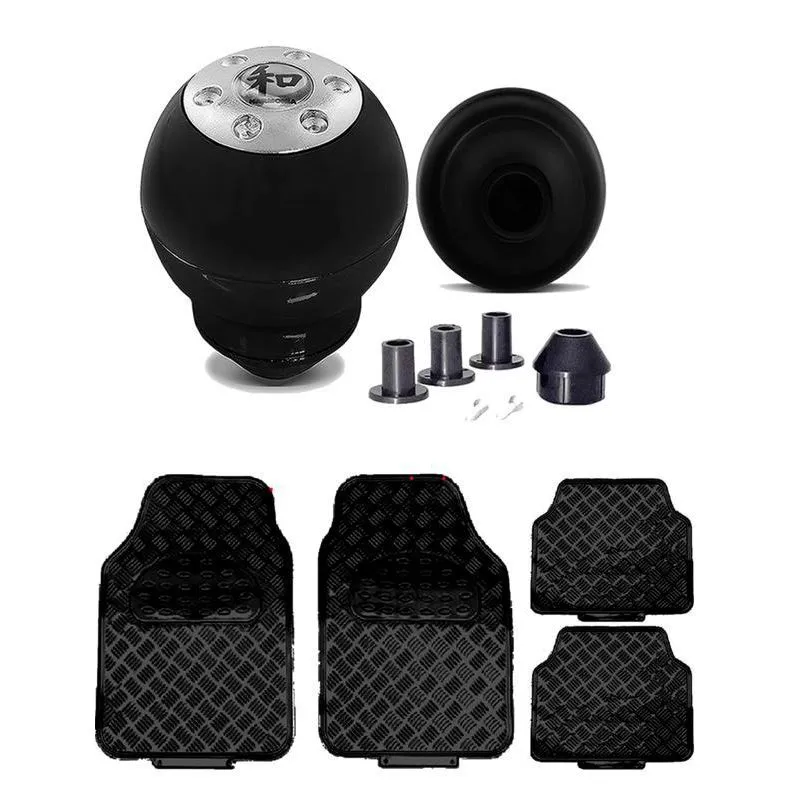 Bola Cambio Preta Tapete Metalizado Preto Gm Chevy 500