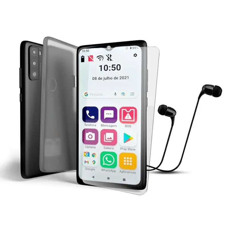 Kit Obasmart Conecta Max 64gb Capinha + Película + Fone Original Obabox