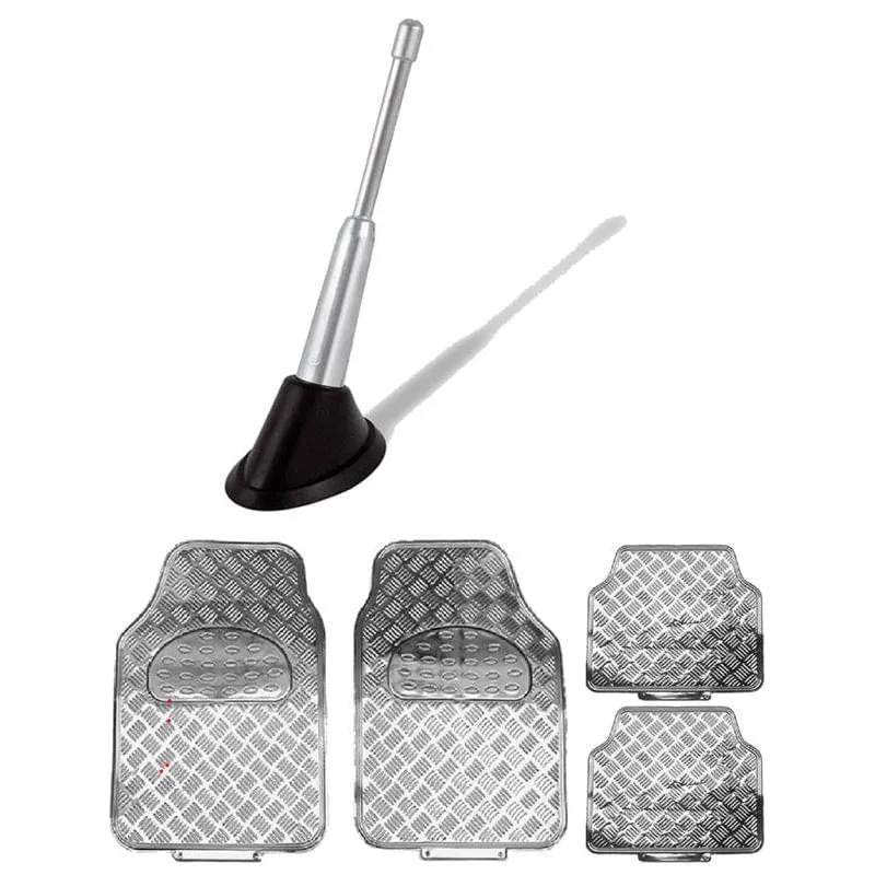 Antena Haste Curta Crom Tapete Borracha Crom Fiat Uno Mille
