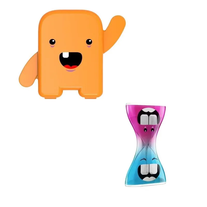 Ampulheta De Escovação,dental Timer+album Dente Leite Estojo