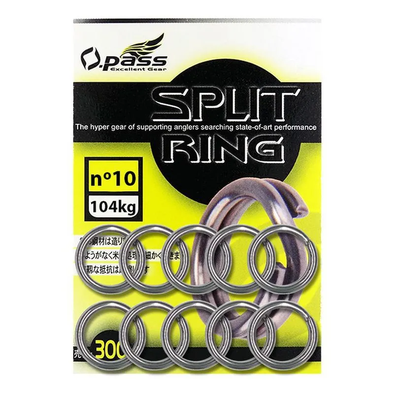 Kit 10 Argolas Split Ring Para Pesca O-pass Em Aço Inox