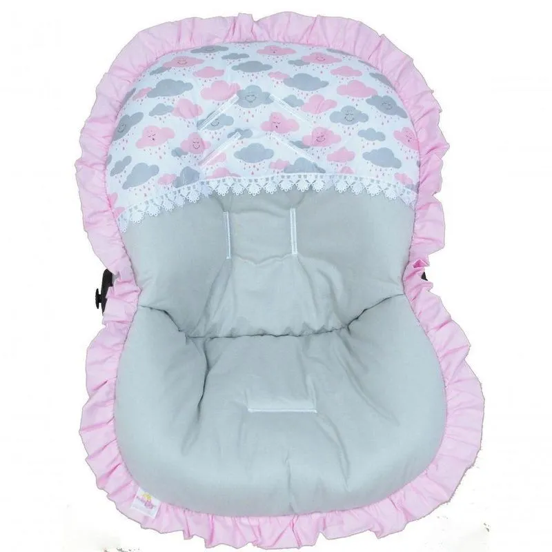 Capa Bebê Conforto Nuvens Rosa