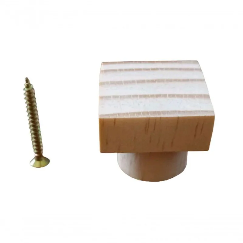 Puxador Gaveta Madeira Pinus Quadrado 3,4x3 - 5 Un - Shoppingnet