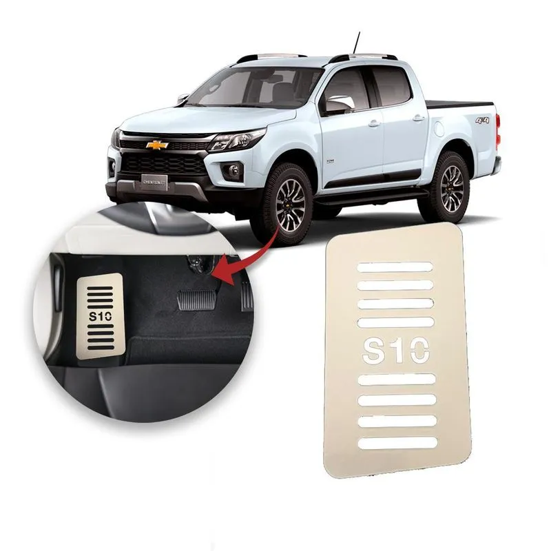 Descanso De Pé Chevrolet S-10 2017 A 2021 Escovado Prata