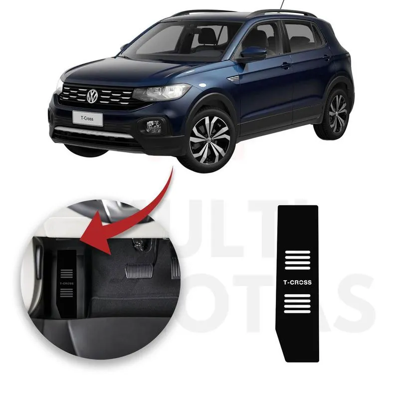 Descanso De Pé Volkswagen T-cross 20 A 22 Aço Escovado Preto