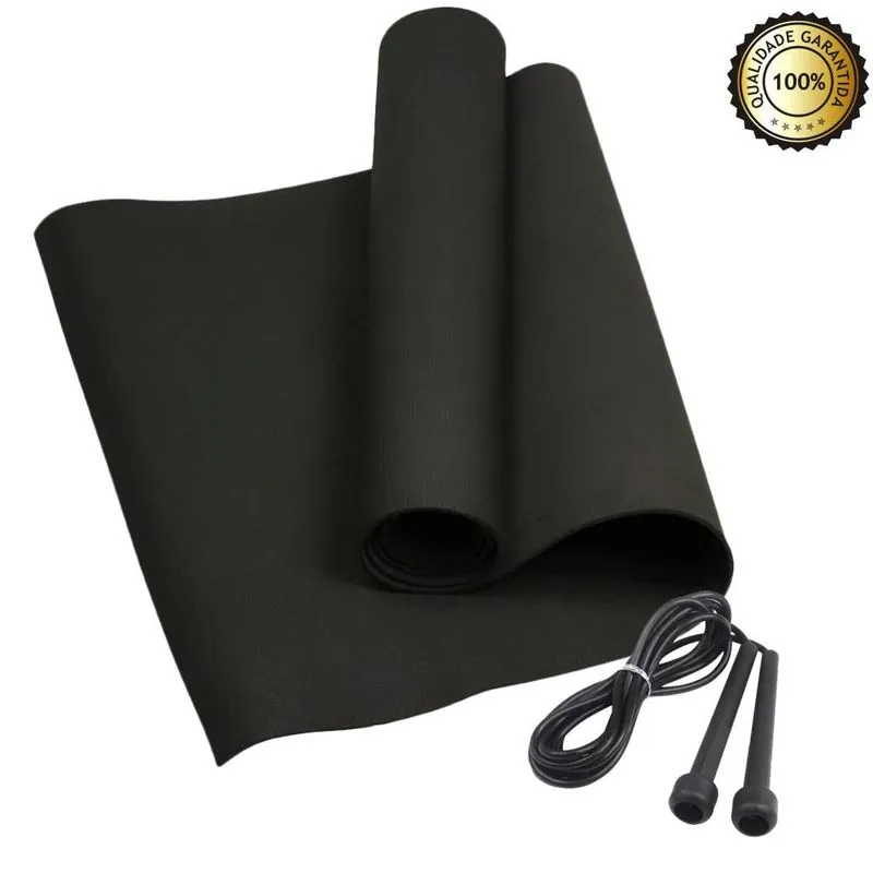 Tapete Yoga Academia Pilates Studio Mat 1,80x0,50m + Corda