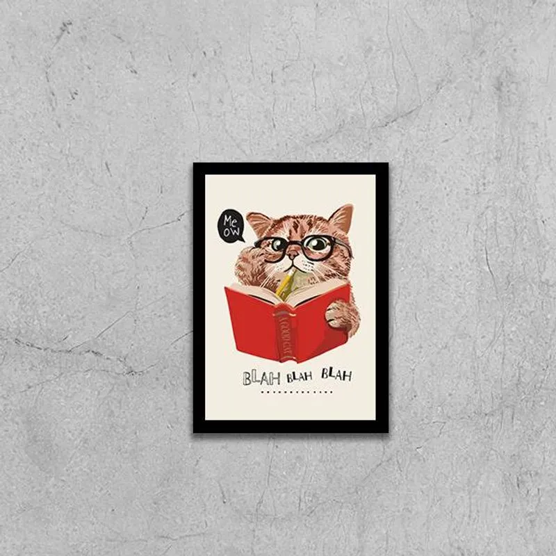 Quadro Gatinho Bla Bla Bla 24x18cm