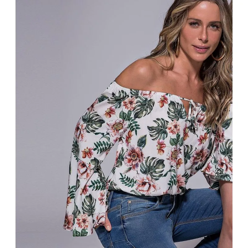 Blusa Feminina Estampada Endless Bege G