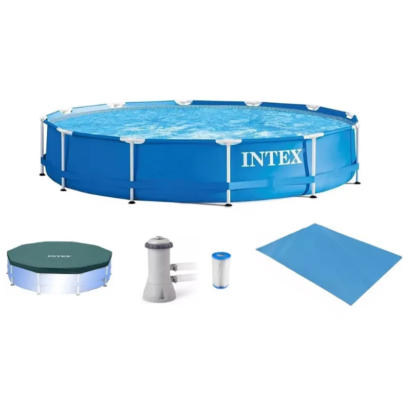 Piscina Intex 7000 litros estrutural com Bomba Filtro 110v Capa e forro