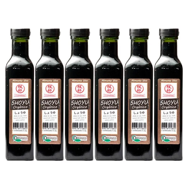 Kit 6x: Shoyu De Soja Orgânico Família Hattori 250ml