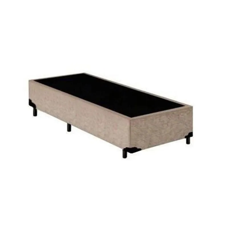 Base Box Blindado Solteiro Homequeen Suede Bege 40x88x188
