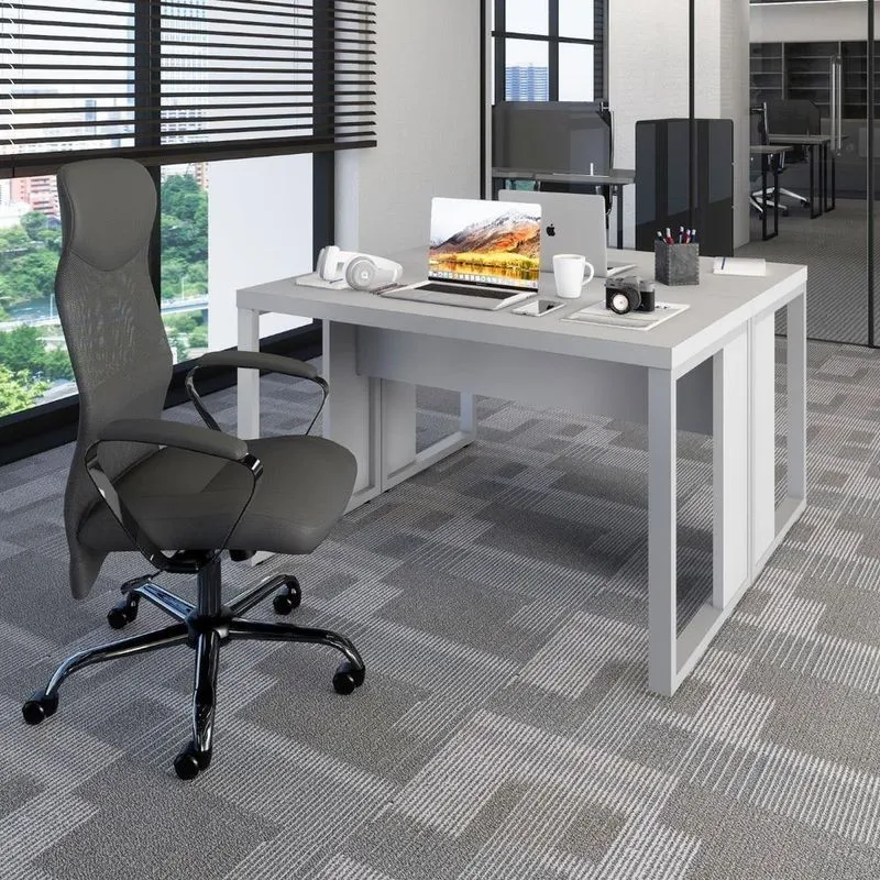 Plataforma De Trabalho Para 2 Pessoas 120cm Cinza F5 Office