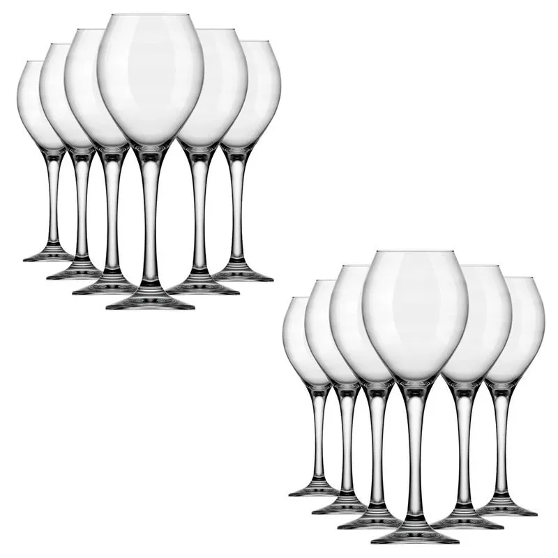 Conjunto Taça Prestige 350ml 12 Unidades para Bebidas Champanhe Vinho Espumante Nadir