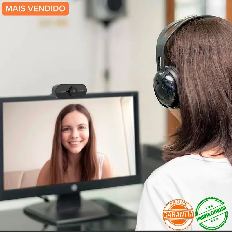 1 Web Cam Hd 1080p Alta Resolução Home Office Trabalho Profissional Youtuber Blogueira Make Up Ensino On Line Notebook