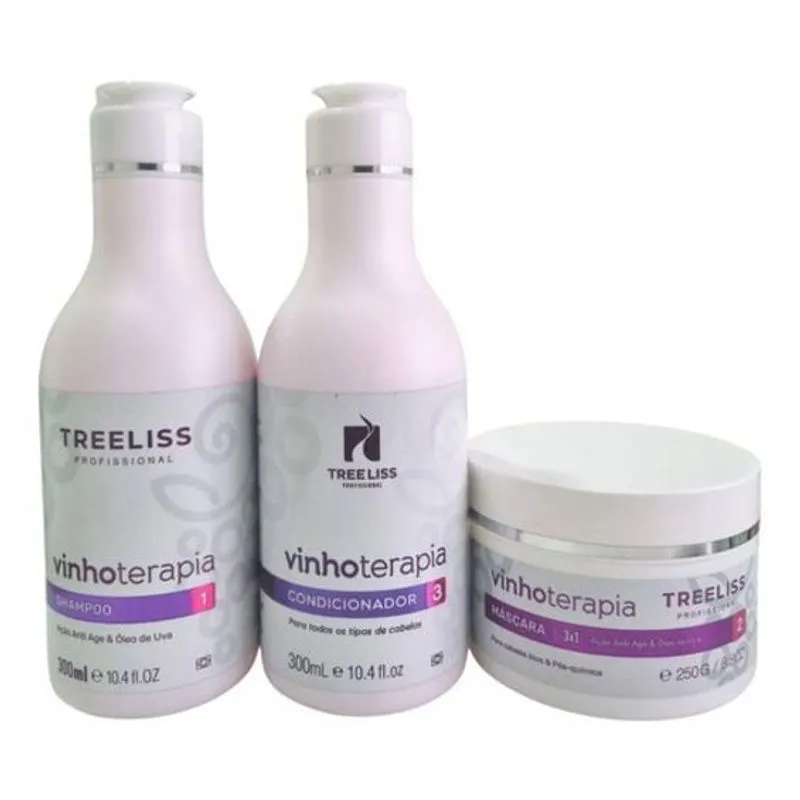 Shampoo E Condicionador E Creme Para Cabelos Alisados 3x1