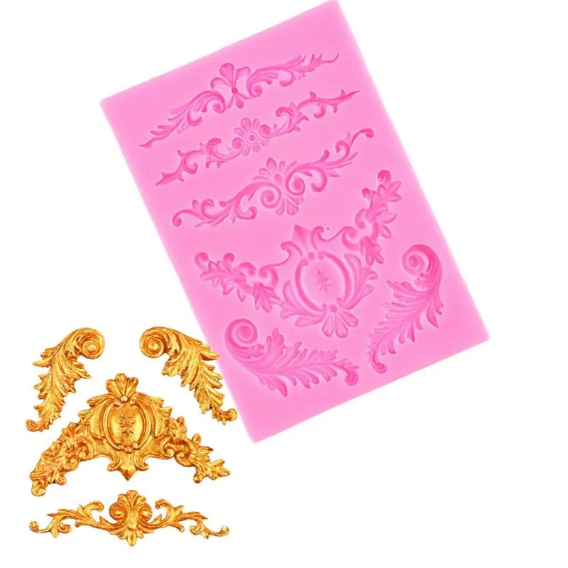 Molde Silicone Enfeite Decoração Moldura Vintage Fondant