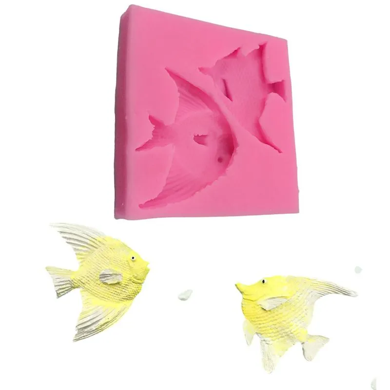 Molde Silicone Peixe Peixinhos Mar Oceano Acara Aquario