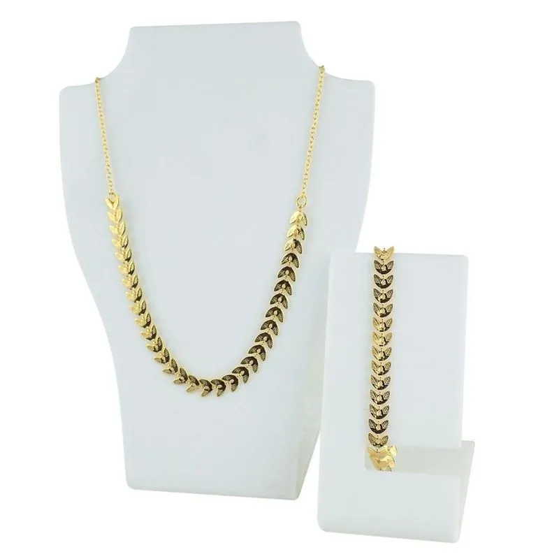 Kit Feminino Escama Folha Colar Choker Pulseira Luxo G7