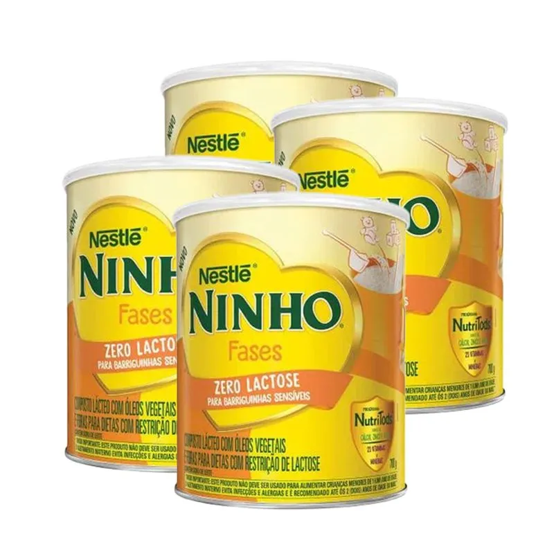 Kit 4 Composto Lácteo Ninho Fases Zero Lactose 700g Cada