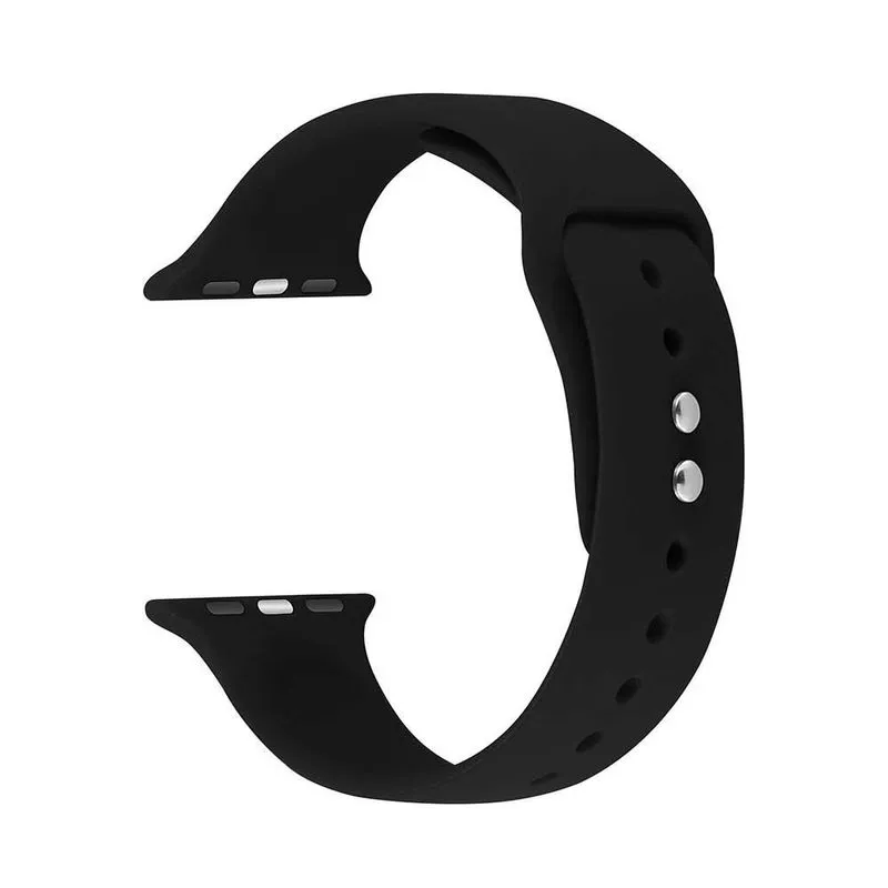 Pulseira Compatível Com Apple Watch 42/44/45mm Silicone Preta iWill 1362
