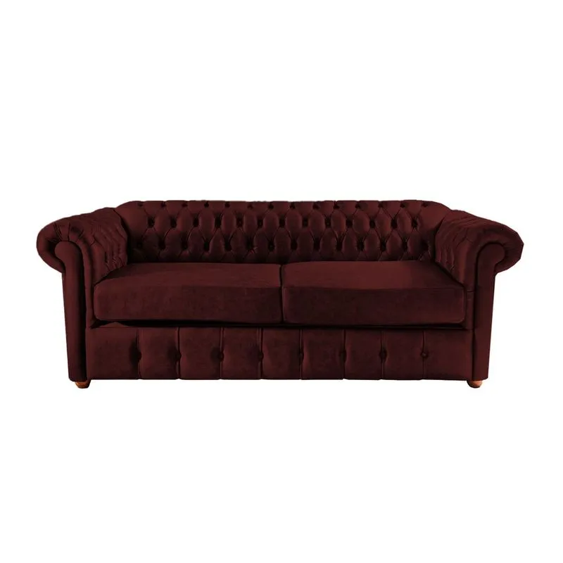 Sofá Chesterfield Capitone Luis xv Vicenzo Bordo Couro Eco 1,80 / Decoracao, sala tv estar, recepçao