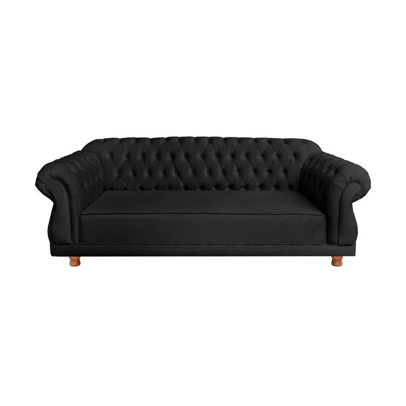 Sofá Chesterfield Capitone Duque Suede Amarelo2,00cm
