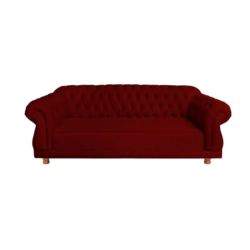 Sofá Chesterfield Capitone Elisabeth Suede Amarelo 2,30cm
