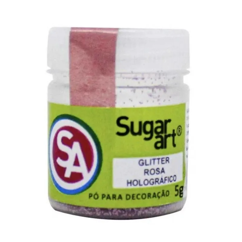 Glitter Para Decoração 5g 3D Holográfico - Rosa Sugar Art