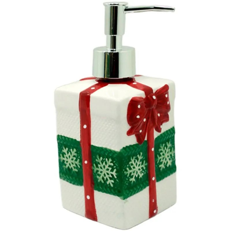 Saboneteira Liquida Banheiro Lavabo Laço Natalino De 300ml
