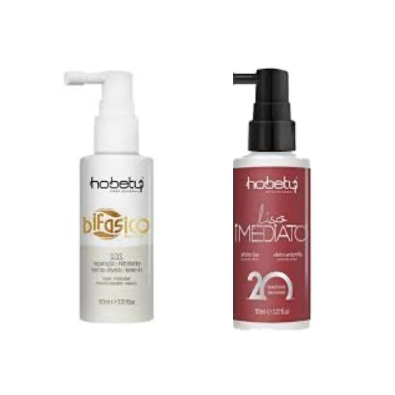Kit Hobety Finalizadores Bifásico110Ml + Liso Imediato110Ml