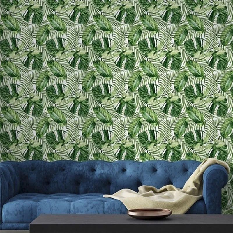 Papel De Parede Adesivo Floral Costela De Adão Sala Quarto