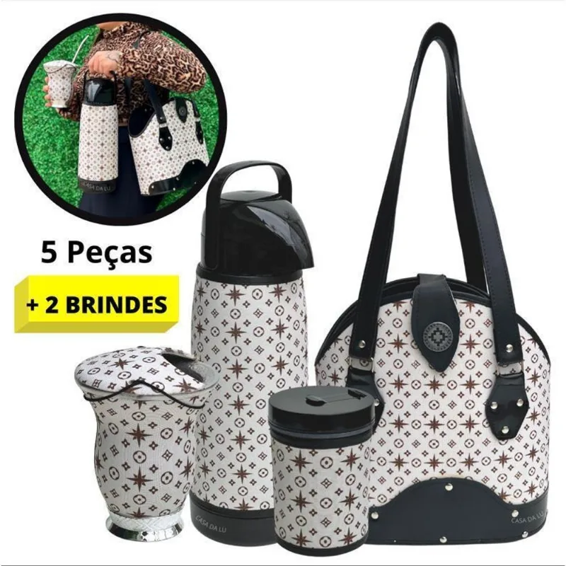 Kit Chimarrão Mateira Cuia Térmica 1,8l 7 Peças