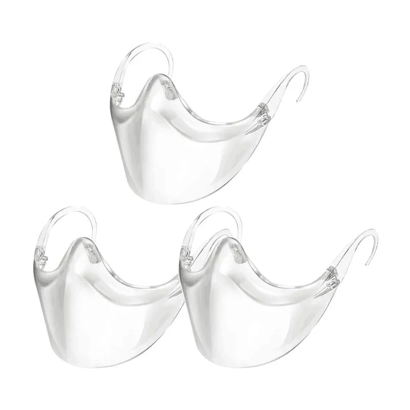 Pack De 3 Máscaras Faciais Duráveis Proteção Plástica Transparente