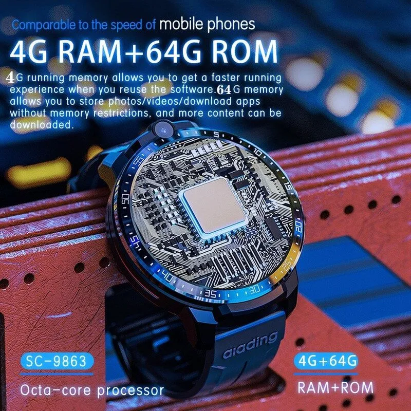 Smartwatch Smartch Sc9863 À Prova D'água Azul 4gb Rab 64gb Rom